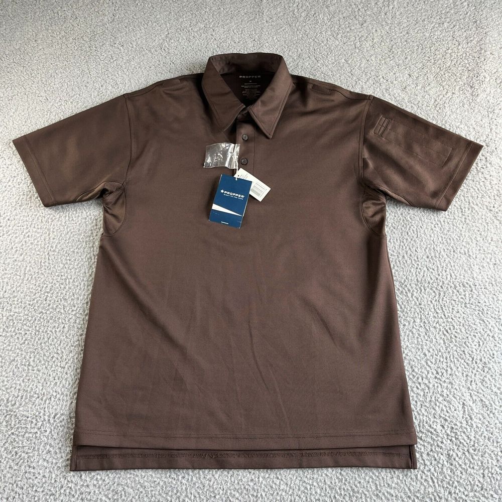 NEW Propper Polo Shirt Mens Medium‎ Brown I.C.E Performance Tactical Uniform